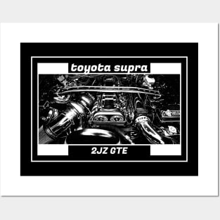 TOYOTA SUPRA MK4 ENGINE (Black Version) Posters and Art